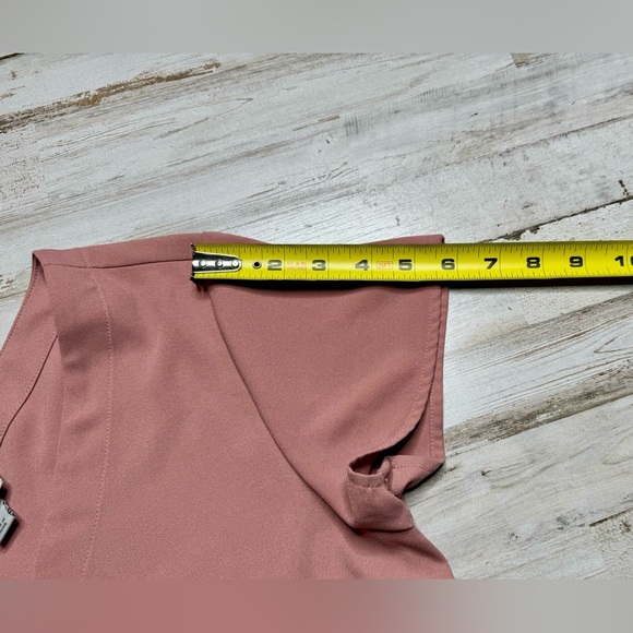 A New Day Dress Women Medium Basic Shift Blush Pink Short Sleeve V-Neck Pockets - Picture 6 of 10